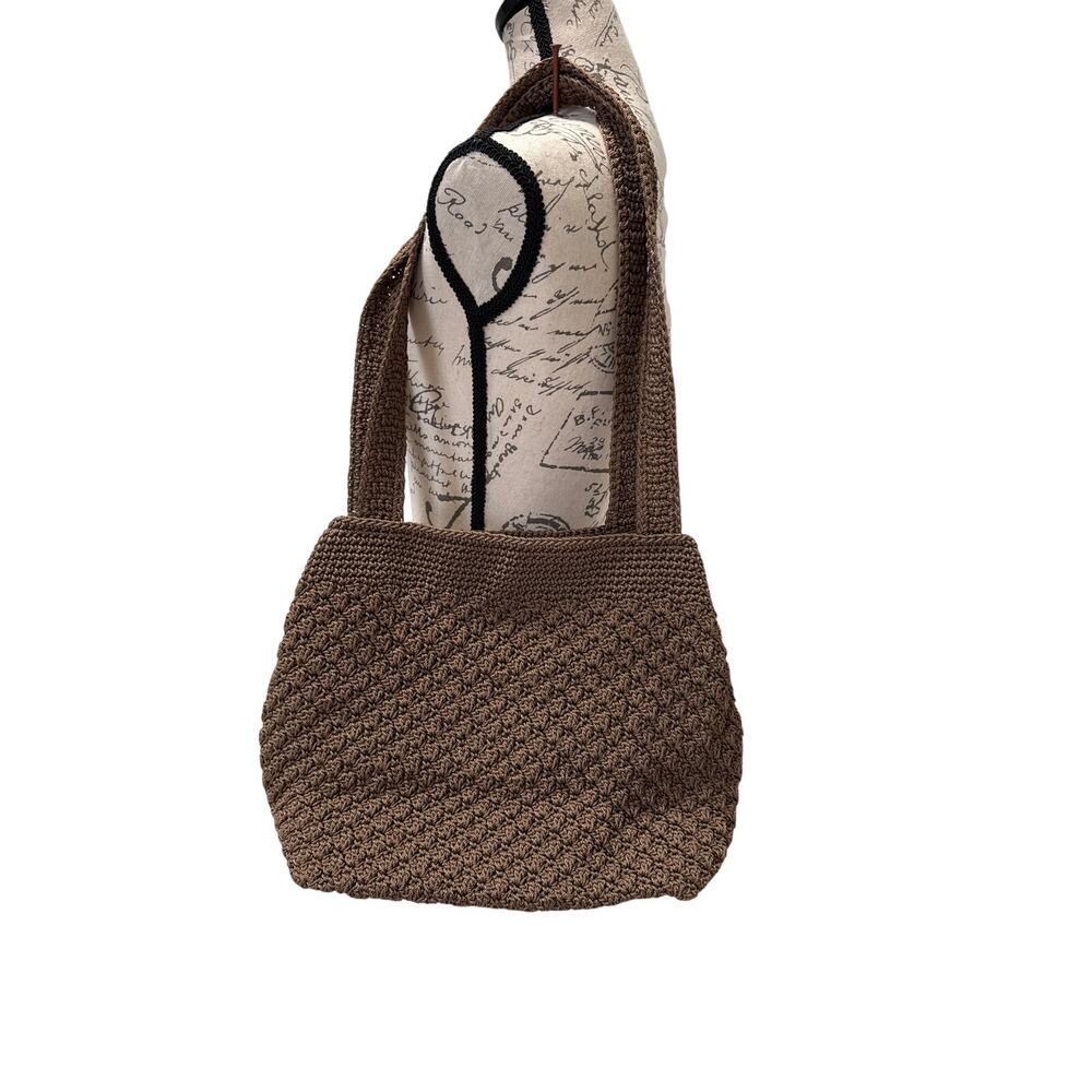 The SAk Brown Crochet Shoulder Purse Handbag Bag